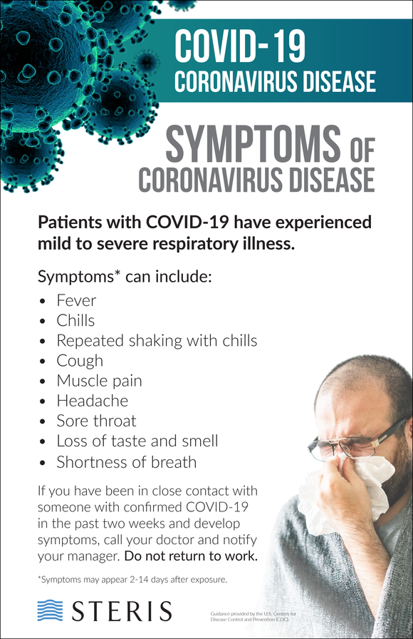 Symptoms of Coronavirus Disease - Info Graphic